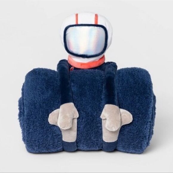 Pillowfort Throw Astronaut Buddy Plush Pal, Color Blue, 50" x 60” - Picture 1 of 5